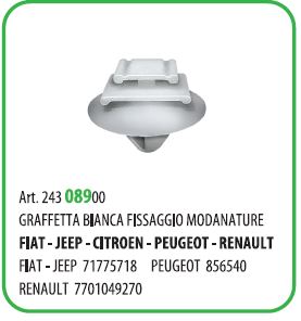 50 PZ - GRAFFETTA FISSAGGIO MODANATURE PEUGEOT/RENAULT/FIAT (50171T)