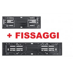 KIT COMPLETO PORTA TARGA ANT+POST METALLICO NERO C/FISSAGGI   (32149)