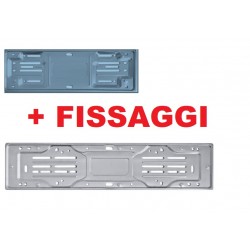 KIT COMPLETO PORTA TARGA ANT+POST IN ALLUMINIO C/FISSAGGI   (32145)