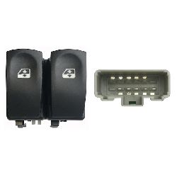 BLOCCO COMANDI ANT SX RENAULT CLIO 2005-2012 / MODUS 04- / TWINGO 2007-2014 ALZAV. DX E SX 2 INTERRUTTORI 10 PIN