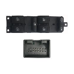 BLOCCO COMANDI NERO/BIANCO ANT SX SEAT LEON 99-05 / VW GOLF 97-03 / PASSAT 2000- 2005 ALZAV. ANT. E POST. 4 INTERRUTTORI 9 PIN