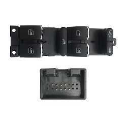 BLOCCO COMANDI NERO/CROM. ANT SX ANT SX SEAT LEON 99-05 / SKODA FABIA 99-07 / OCTAVA 96-05/ VW GOLF 97-03 / PASSAT 2000- 2005 AL