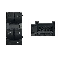 BLOCCO COMANDI NERO/BIANCO ANT SX ALZAV ANT E POST 10PIN AUDI A3 2003-2010 / A6 2004-2008 / Q7 2005-2011