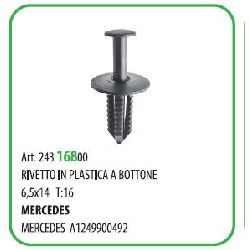 50 PZ - RIVETTO IN PLASTICA A BOTTONE T16 MM.6.5X18 MDS (71445)