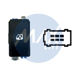 INTERRUTTORE ANT DX / POST DX/SX ALZAV 6PIN CONNETTORE BLU RENAULT KANGOO 2008- / MASTER 2010- 2014- 2021-