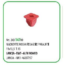 25 PZ - MADREVITE IN PLAST. FISSAGGIO PARAURTI ROSSI ?11 X5.5 FIAT ( 57187Z )