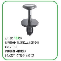 25 PZ - RIVETTO IN PLAST. A BOTT. T20-8.0X14 ? 8 PEUGEOT/CITROEN ( 50288Z )