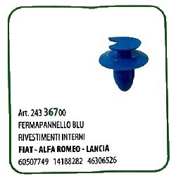 100 PZ - FERMAPANNELLI BLU RIVESTIMENTI INT. FIAT - ALFA ROMEO - LANCIA 60507749/4636526/14188282 ( 50404 )