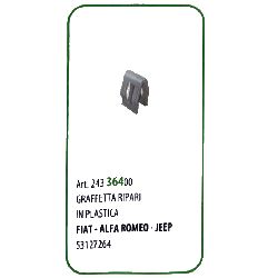 50 PZ - GRAFFETTA FISSAGGIO RIPARI IN PLASTICA FIAT - ALFA ROMEO - JEEP OEM 53127264 ( 57220Z )