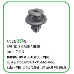 10 PZ - RIVETTO IN PLAST. A BOTTONE T20-10X14.5 ? MM.10 HONDA ( 71178 )