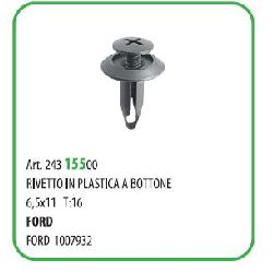 10 PZ - RIVETTO IN PLAST. A BOTTONE T16 MM.6.5X18 FORD ( 58211Z )