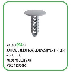 20 PZ - BOTTONE FISS. RIVEST. GRIGIO 8X23 ? MM.6.5 UNIVERSALE ( 50188 )