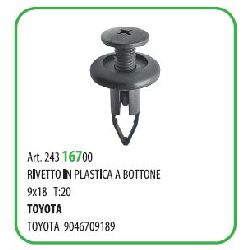 100 PZ - RIVETTO IN PLASTICA A BOTTONE T20 9X27 ? MM 9 TOYOTA ( 71356 )