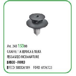 100 PZ - GRAFFETTA FISSAGGIO MODANATURE IVECO / FORD 6176723/1020732/500326189 ( 71516 / 58123Z )