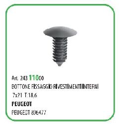 100 PZ - BOTTONE FISSAGGIO RIVESTIMENTI 8.5X23.5 ? MM 7 PEUGEOT ( 50430Z )
