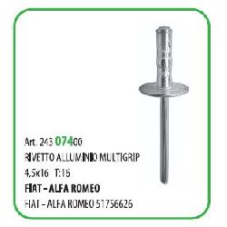 100 PZ - RIVETTO MULTIGRIP IN ALLUM. T16 4.5X16 FIAT ( 41174T )