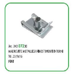100 PZ - MADRE VITE METALLICA 24X16 VITE M6 FIAT ( 41158 )