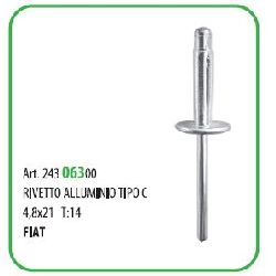 100 PZ - RIVETTO ALLUM. TIPO "C" T14 MM 4.8X20.5 FIAT/UNIVERSALE ( 40577T )