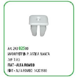 100 PZ - MADRE VITE IN PLASTICA FORO ? MM.7 VITE 4.2 FIAT ( 57203 )
