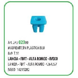 100 PZ - MADRE VITE IN PLASTICA BLU ? MM 8 VITE 3.5 FIAT ( 57113 )