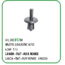 100 PZ - RIVETTO AD INCASTRO NERO 6.5X9 ? MM.6.5 FIAT 5988006 ( 50397 )