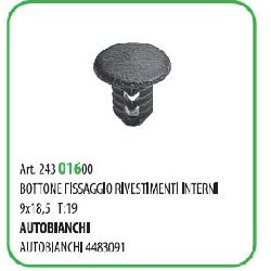 100 PZ - BOTTONE FISSAGGIO RIVESTIMENTI 11.2X18.5 ? MM.9 ( 50242 )