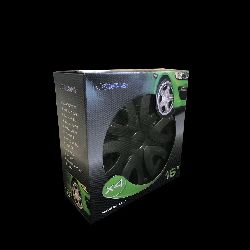 N.O- SET COPPE RUOTA NERE UNIVERSALI 16" LUCIDE 4PZ IN SCATOLO