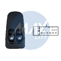 PULSANTIERA ANT SX ALZAV. 2 INTERRUTTORI 10 PIN LANCIA Y 2003-2011
