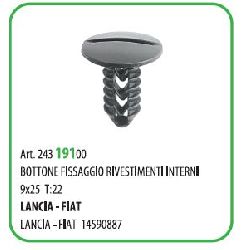 50 PZ - BOTTONE FISSAGGIO RIVESTIMENTI 11.2X27.5 ? MM.9 FIAT 50115 