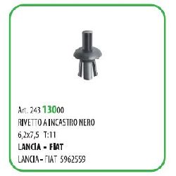 100 PZ - RIVETTO AD INCASTRO NERO MM.6.2X10 ? MM.6.2 FIAT 55197 