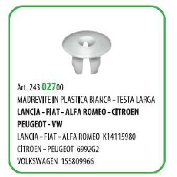 100 PZ - MADRE VITE IN PLASTICA FORO ? MM.7 VITE MM.4.8 VW ( 57259 )